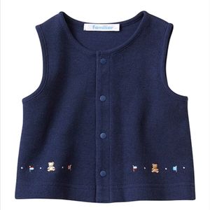 Familia Adorable Embroidered Vest in Navy Size 70(6-12 Months) Made in J…